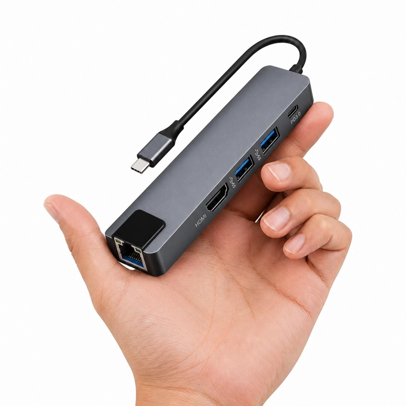 DOCKING STATION TECMASTER TYPE-C 100W + HDMI 4K + ETHERNET + HUB USB 3.0 - 3