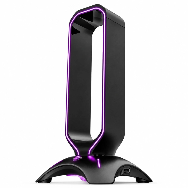 SOPORTE TRUST STAND GAMER RGB AUDÍFONOS GXT 265 + HUB - 5