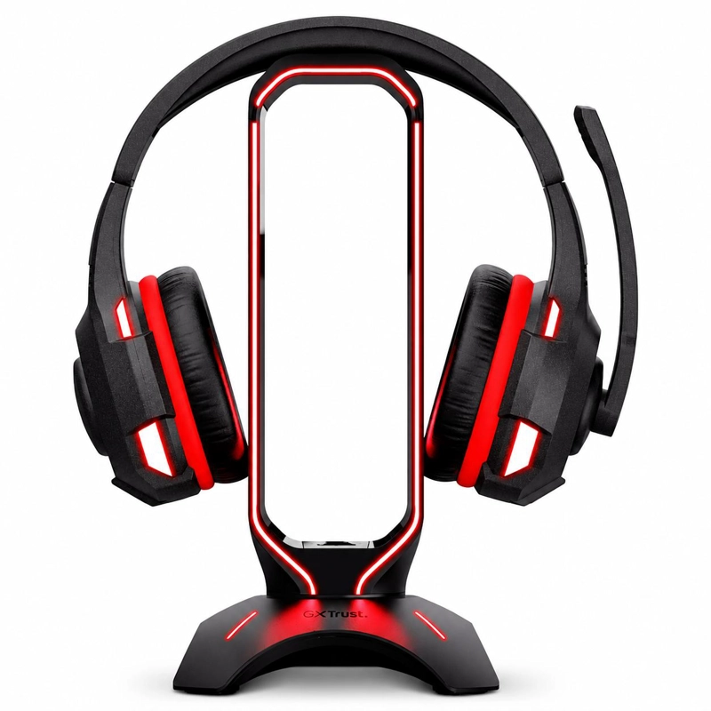 SOPORTE TRUST STAND GAMER RGB AUDÍFONOS GXT 265 + HUB - 9