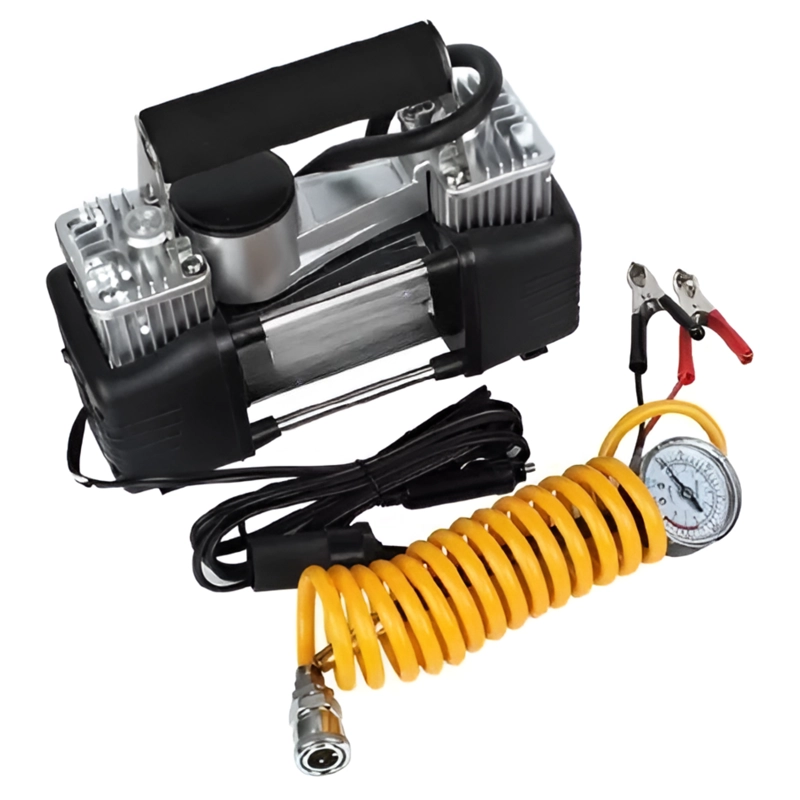 COMPRESOR DE AIRE TECNOLAB PARA AUTOS 12V DOBLE CILINDRO 150 PSI MAX - 6