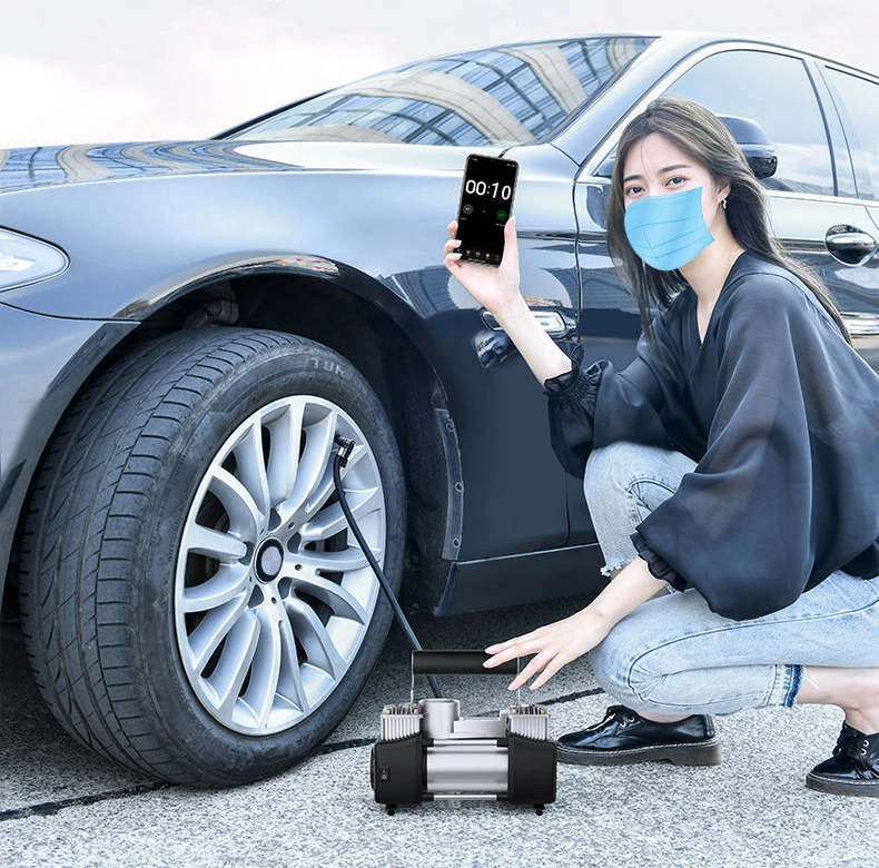 COMPRESOR DE AIRE TECNOLAB PARA AUTOS 12V DOBLE CILINDRO 150 PSI MAX - 8