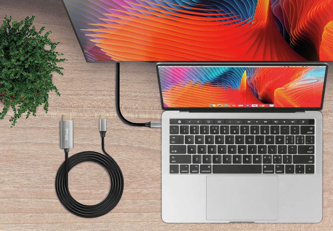 CABLE HDMI A USB C TRUST CALYX 4K PROFESIONAL 1.8M HZ - 5