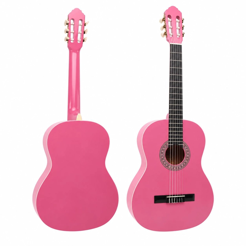 GUITARRA CLASICA SEVILLANA ROSADA 39” CON ALMA Y FUNDA 8451 - 3