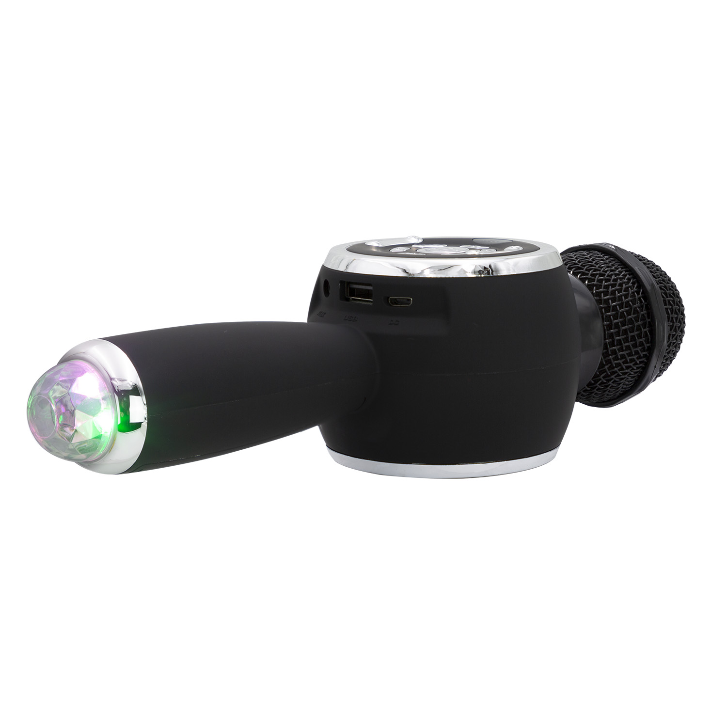 MICRÓFONO PARLANTE KARAOKE BT TWS CON LUCES RECARGABLE BLACK - 2