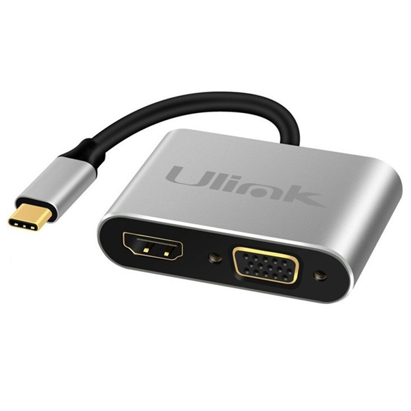 HUB ADAPTADOR 4 EN 1 TYPE-C A HDMI 4K + VGA + USB 3.0+ USB C - 6