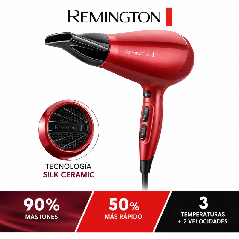 SECADOR DE CABELLO PROFESSIONAL SILK REMINGTON AC9096 2400W - 7