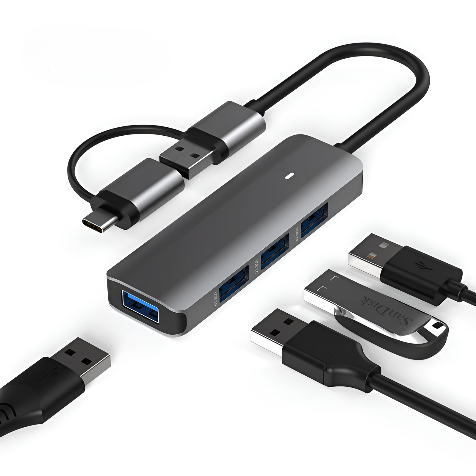 HUB USB 3.0 + ADAPTADOR TYPE-C 5 GBPS TECMASTER TM-100543 - 3