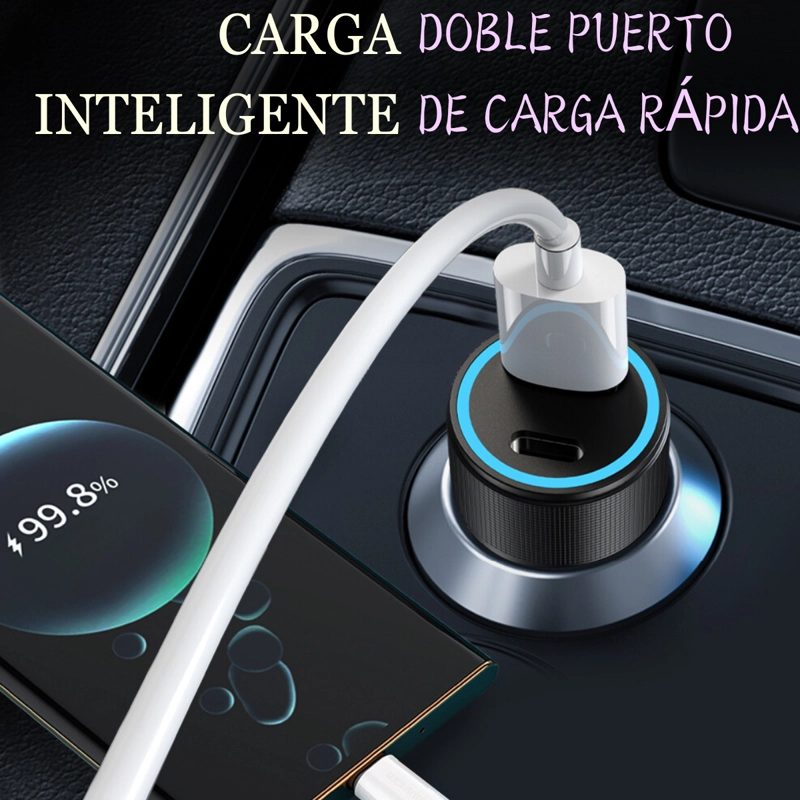 CARGADOR DE AUTO 12V 42W MAX USB-C+ USB POWER DELIVERY Q.C - 5