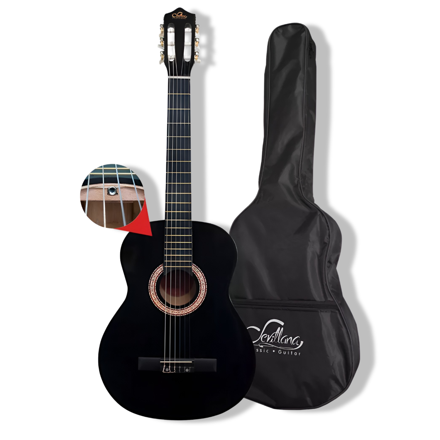 GUITARRA CLASICA SEVILLANA 30” PARA NIÑOS NEGRO + FUNDA 8454 - 3