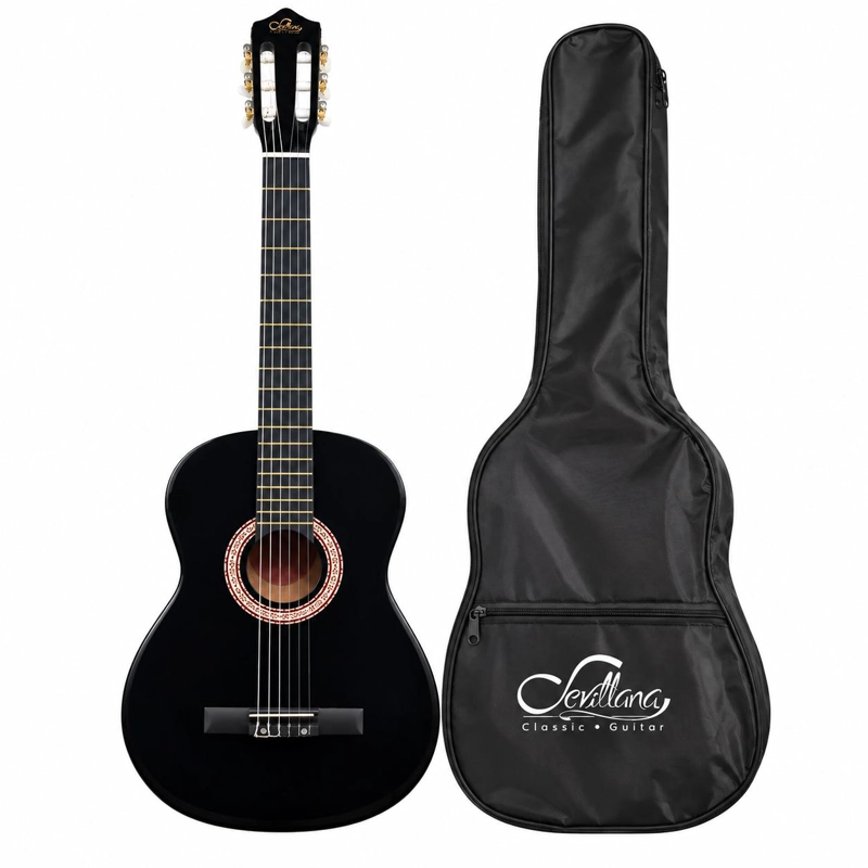 GUITARRA CLASICA SEVILLANA 30” PARA NIÑOS NEGRO + FUNDA 8454 - 8