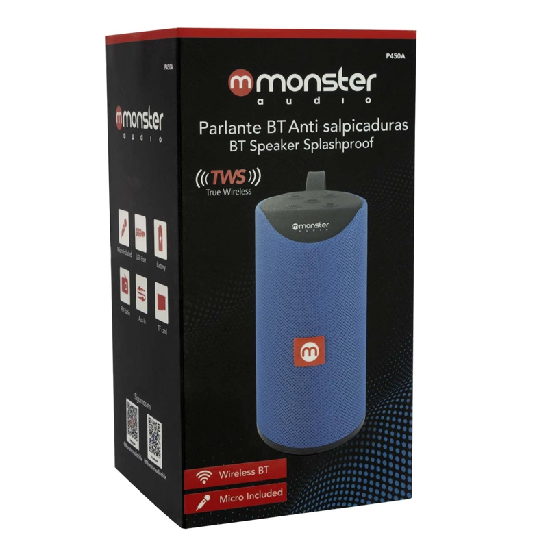 PARLANTE BLUETOOTH MONSTER AUDIO P450 PORTÁTIL WATERPROOF AZUL - 7