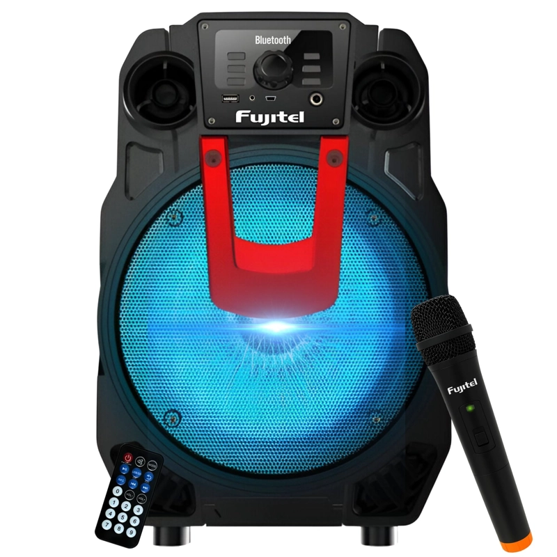 PARLANTE BLUETOOTH FUJITEL KARAOKE CON MICRÓFONO INALÁMBRICO BT8L RECARGABLE - 2