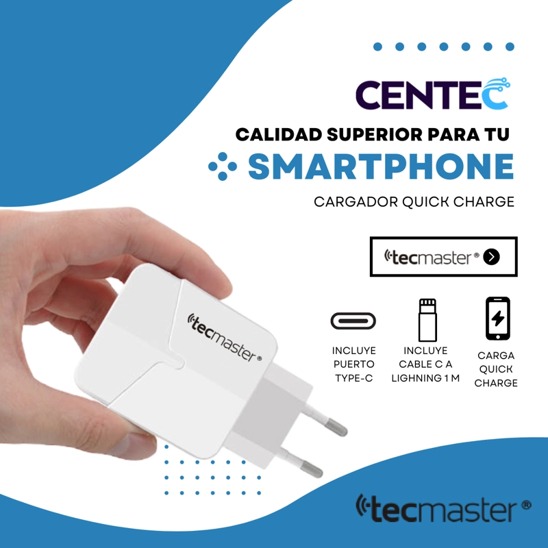 CARGADOR PARA IPHONE DE CARGA RÁPIDA CON CABLE LIGHTNING SEC - 9