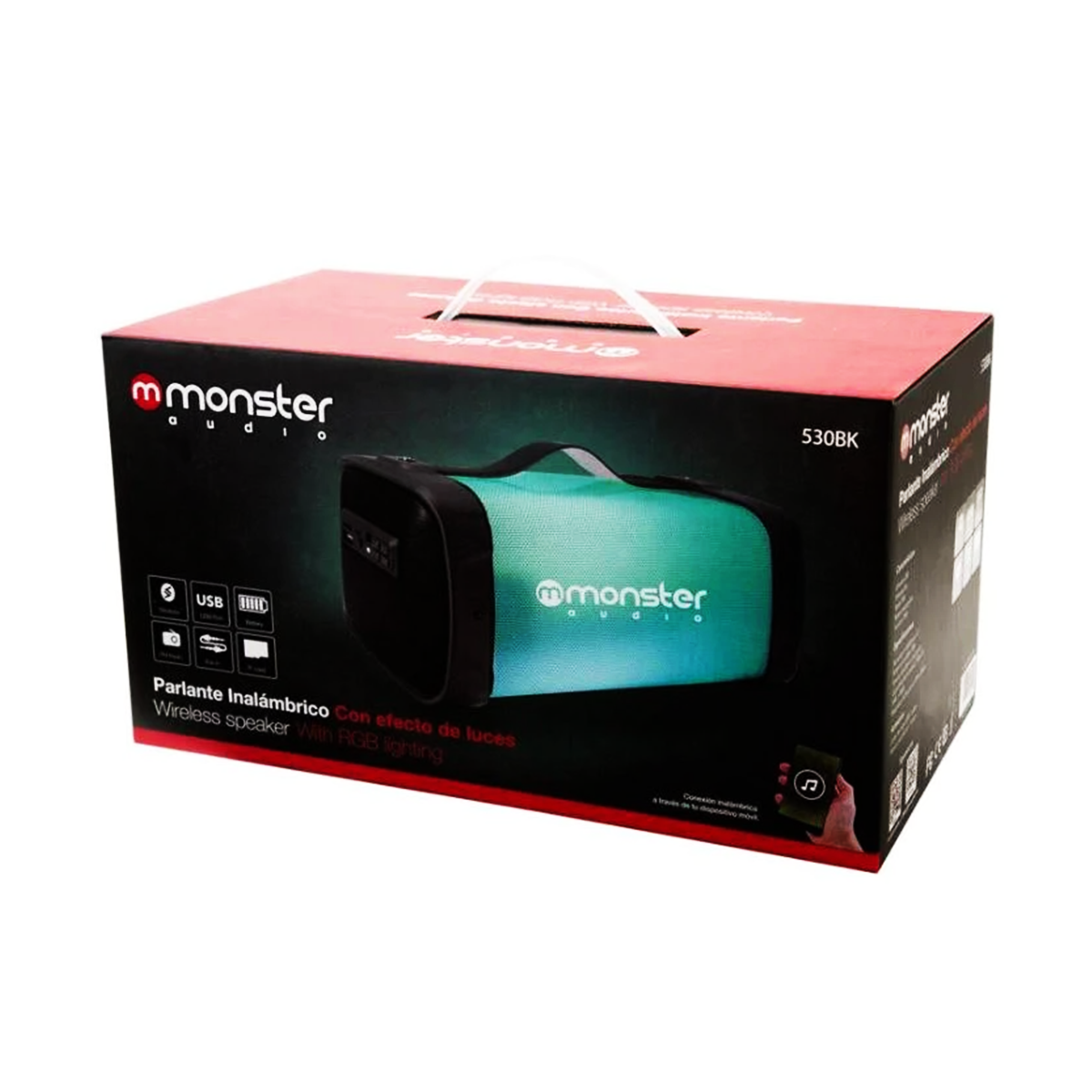 PARLANTE BLUETOOTH MONSTER AUDIO MX530BK RGB LED - 3