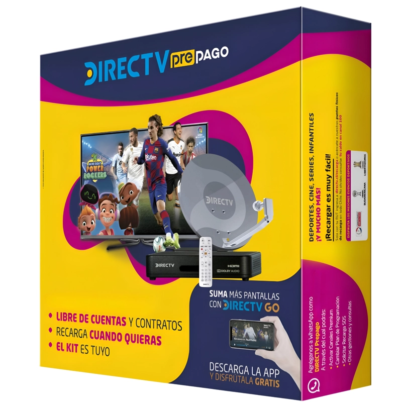 ANTENA DIRECTV PREPAGO SATELITAL HD KIT FULL + 2 DIRECTV GO - 8