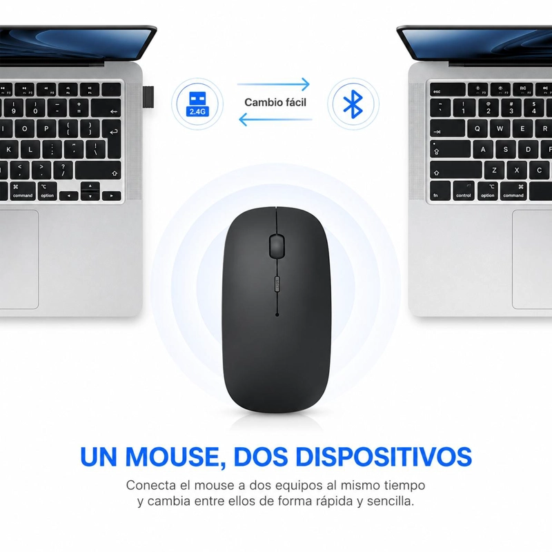 MOUSE INALÁMBRICO TECMASTER DUAL BLUETOOTH + USB 2G RECARGABLE RGB BK 100516-BLACK - 8