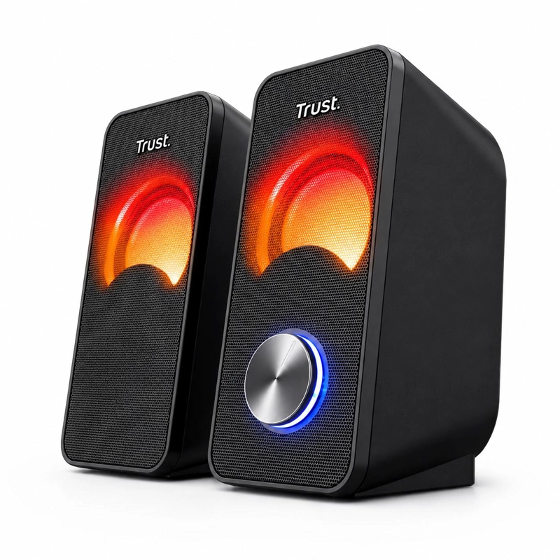 PARLANTES TRUST 23120 USB CON LUCES RGB 12W ESCRITORIO ARYS - 4