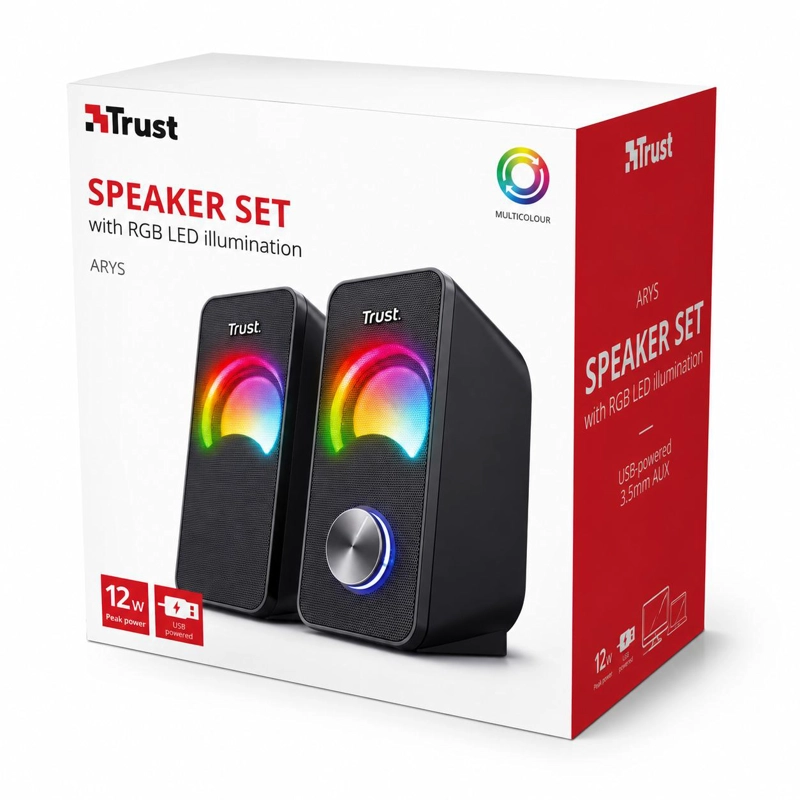 PARLANTES TRUST 23120 USB CON LUCES RGB 12W ESCRITORIO ARYS - 8