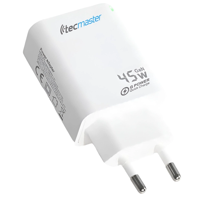 CARGADOR PARED 45W GAN PD TYPE-C + USB TECMASTER SEC 200540 - 2