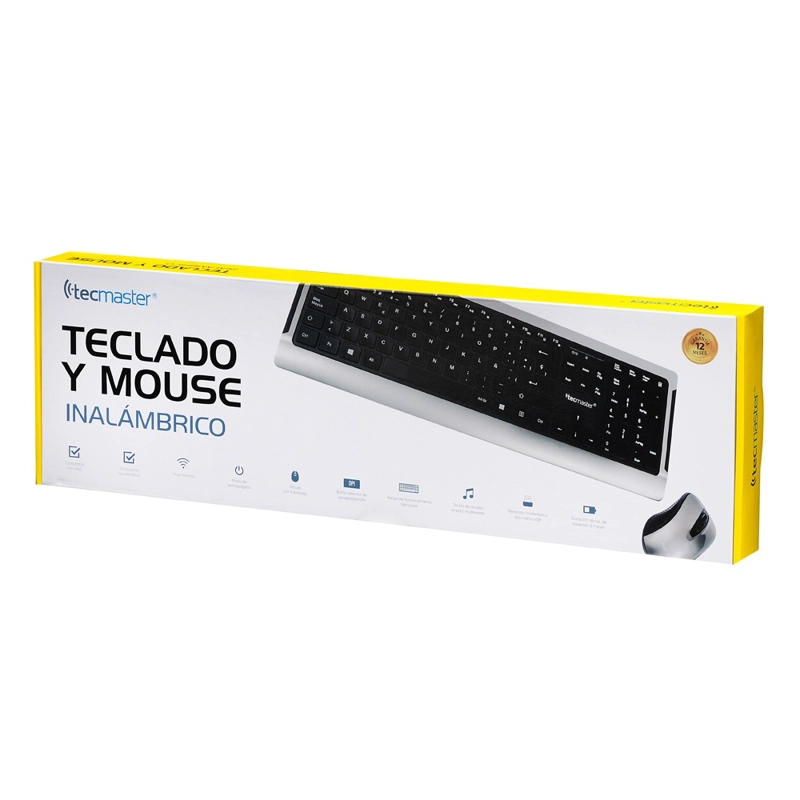 MOUSE INALÁMBRICO TECMASTER TECLADO Y TECLAS PLANAS LD100 - 8