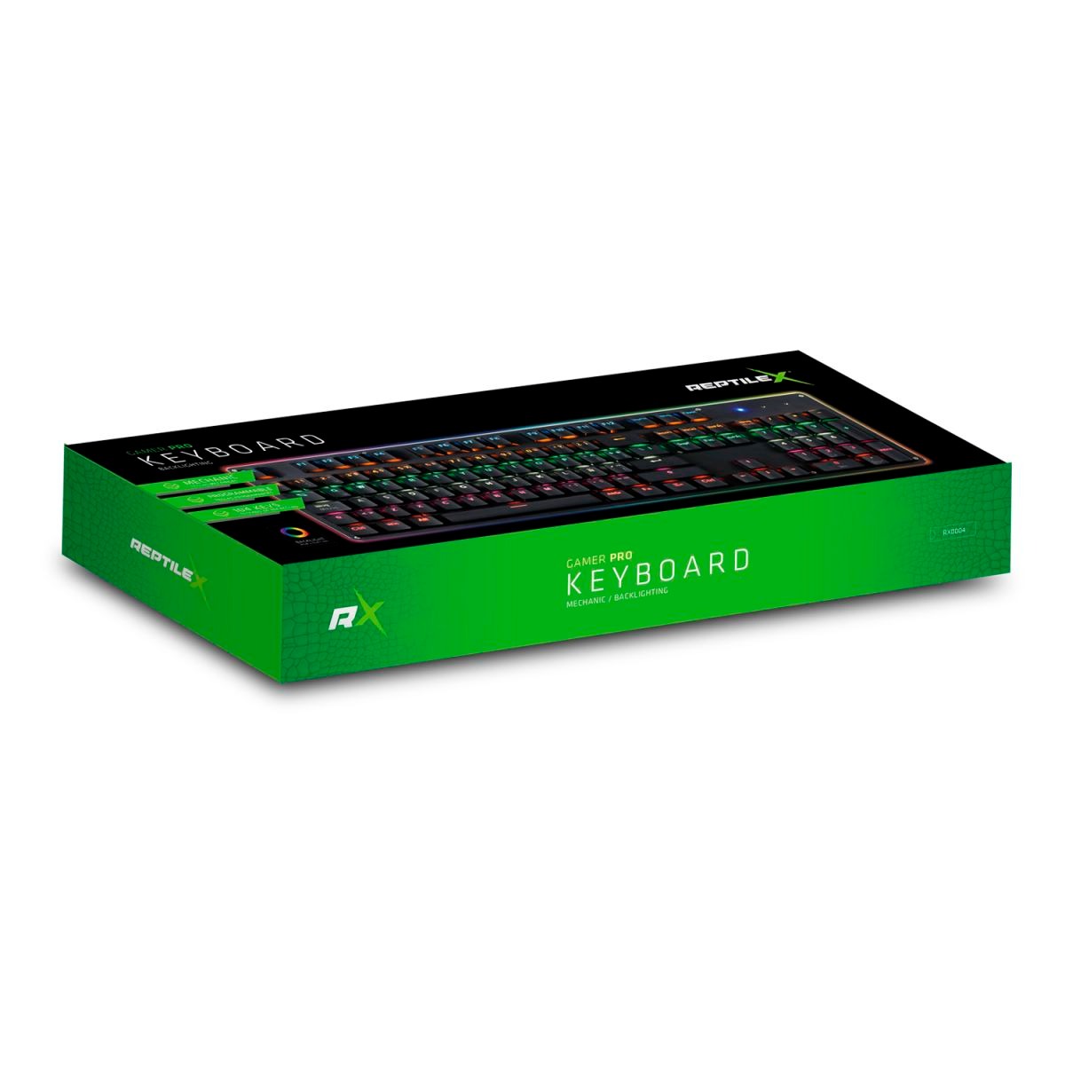 TECLADO PC PS XBOX REPTILEX RX0004 MECANICO RETRO ILUMINADO RGB - 3