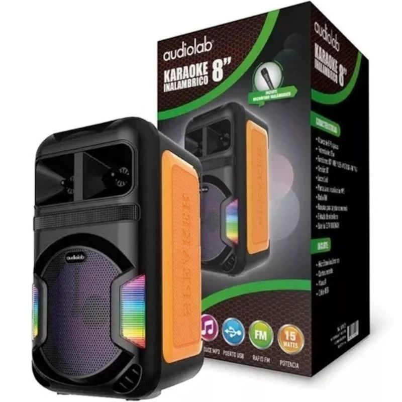 PARLANTE BLUETOOTH AUDIOLAB AUDIOLAB 805 KARAOKE RGB CON MICRÓFONO INALÁMBRICO 805 - 9