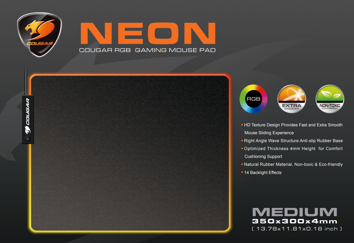 MOUSE PAD COUGAR NEON GAMING SERIES FULL RGB - 9