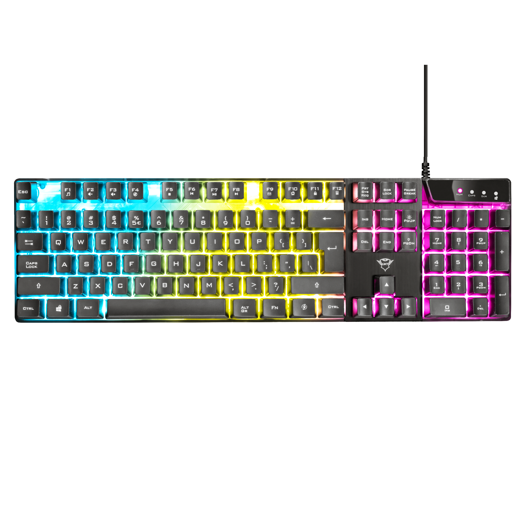 TECLADO GAMER UNIVERSAL TRUST 23823 AZOR GXT 835 RGB FULL ANTI GHOSTING - 2
