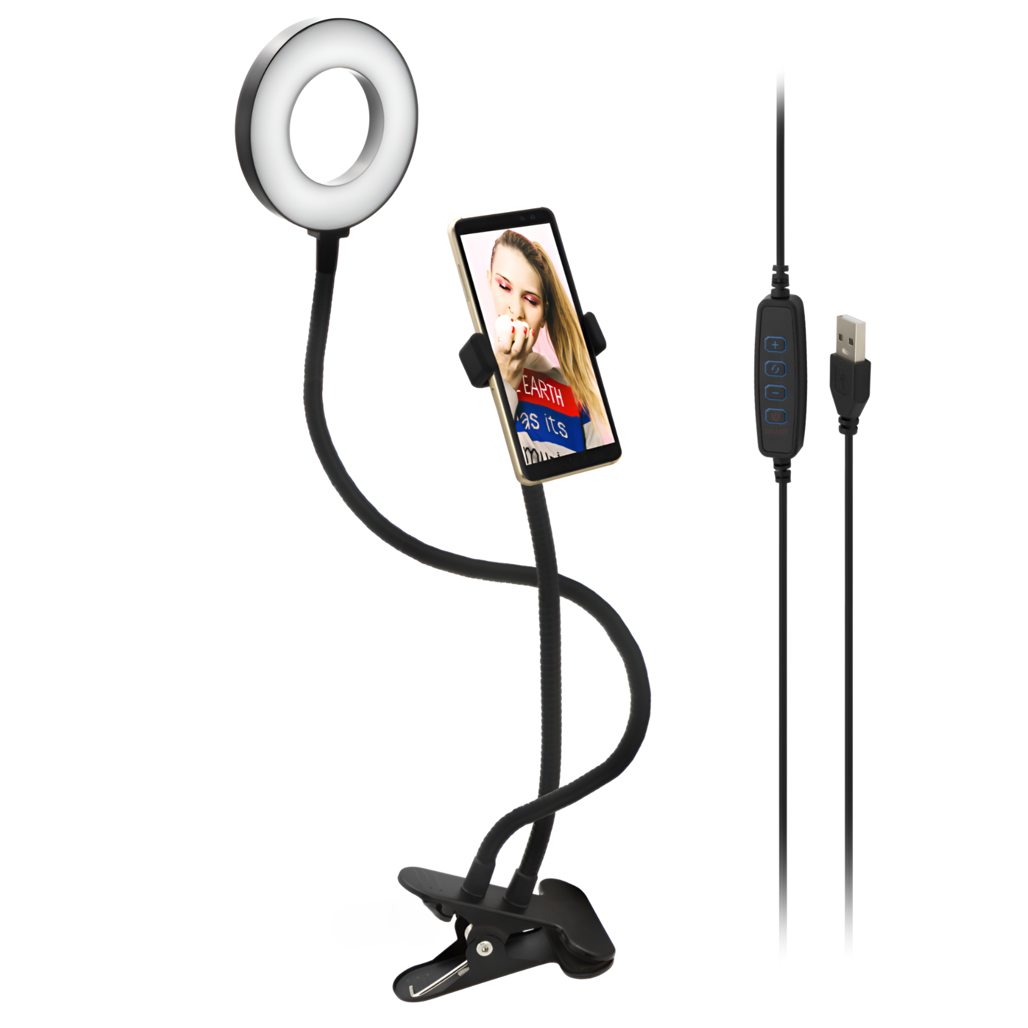 ARO DE LUZ PHILCO SR134 PRO PARA STREAMING CON SOPORTE TIPO CLIP - 3
