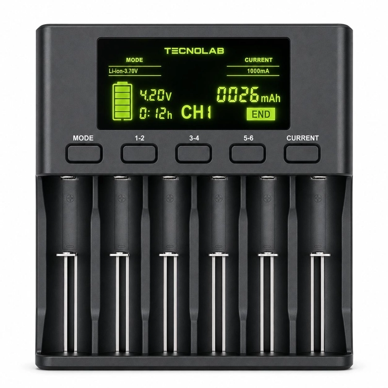CARGADOR DE PILAS TL110 UNIVERSAL CARGA RÁPIDA PARA 6 PILAS - 5
