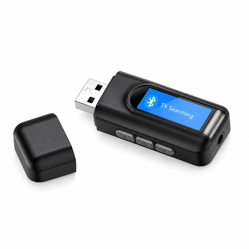 TRANSMISOR Y RECEPTOR BLUETOOTH TECNOLAB DE AUDIO Y DATOS RX - TX BT 5.0 PANTALLA LCD - 2