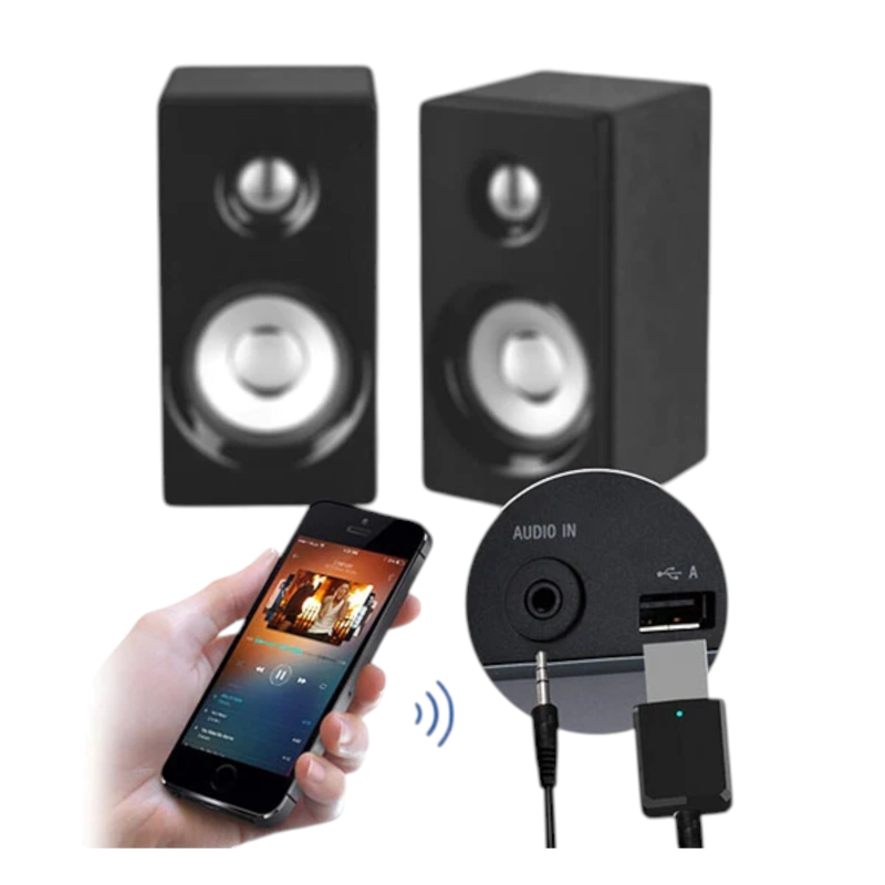 TRANSMISOR Y RECEPTOR BLUETOOTH TECNOLAB DE AUDIO Y DATOS RX - TX BT 5.0 PANTALLA LCD - 8