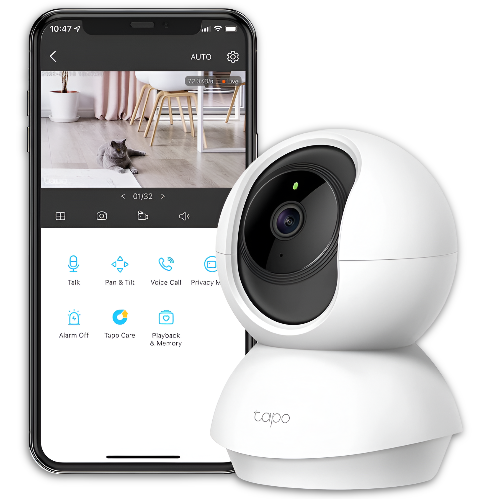 CAMARA WIFI ROTATORIA TAPO TP-LINK 1080P FULL HD C200 ROBOT
