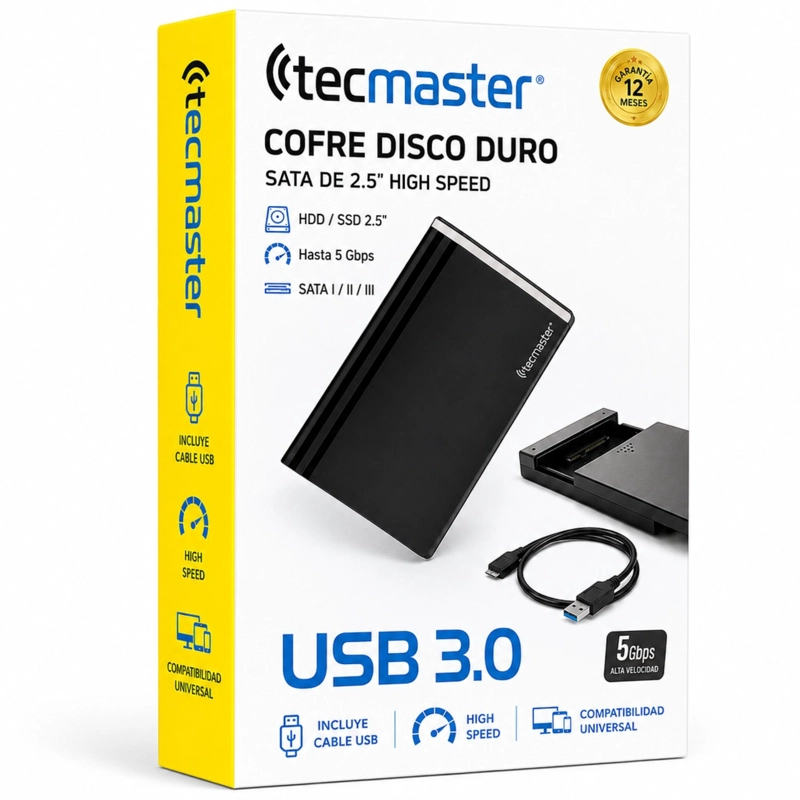 COFRE DISCOS TECMASTER DUROS Y SSD 2.5” USB 3.0 HIGH SPEED TM-100530 - 1