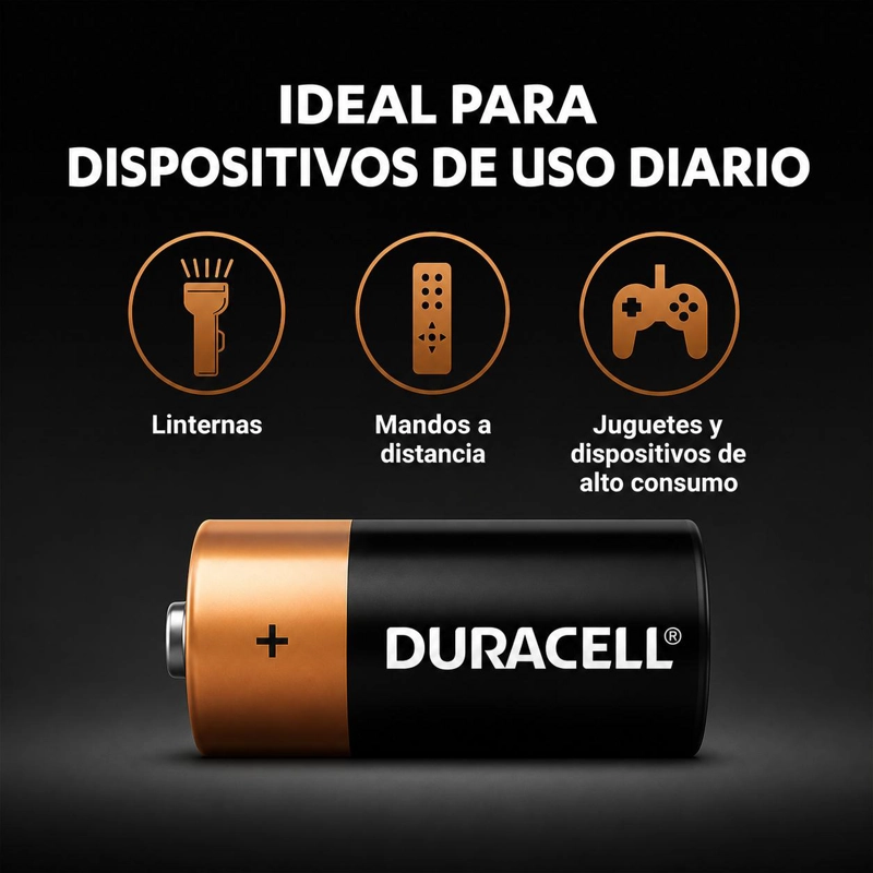 PILA DURACELL D ALCALINA EXTRA DURACIÓN - 6
