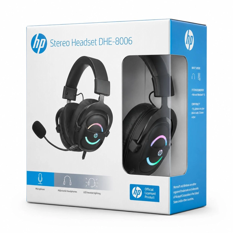 AUDÍFONOS GAMER HP HEADSET DHE8006 USB AUDIO 7.1 + ILUMINACIÓN RGB - 8