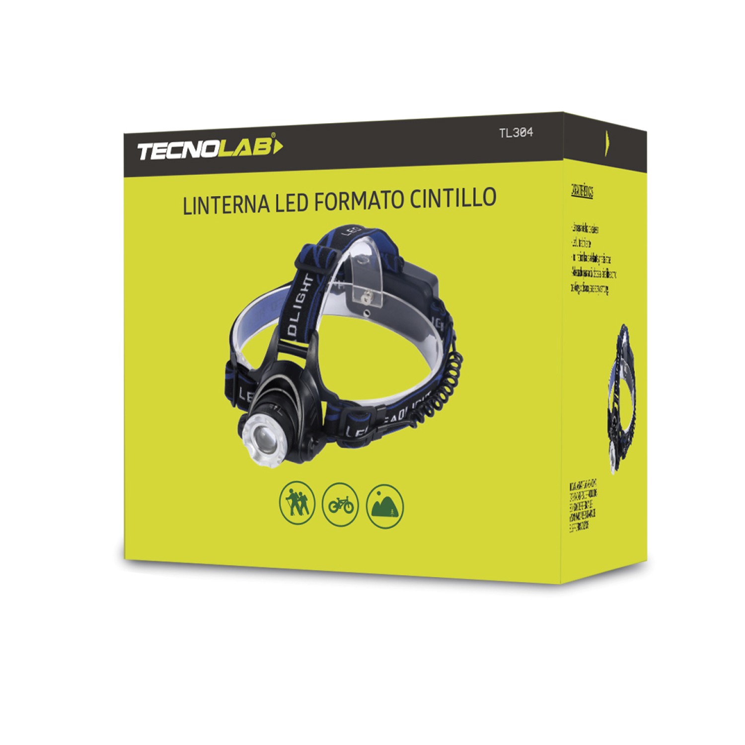 LINTERNA DE CABEZA TECNOLAB TL304 CON CINTILLO OUTDOOR DE ALTO BRILLO - 5