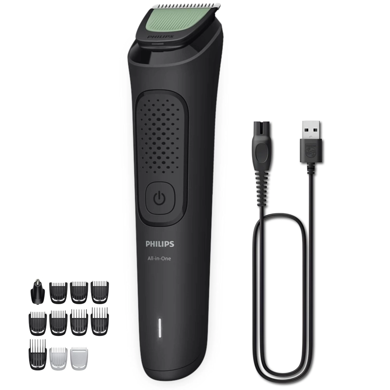 KIT CUIDADO PERSONAL INALÁMBRICO PHILIPS MG3731 2 VELOCIDADES BARBA Y CABELLO - 1