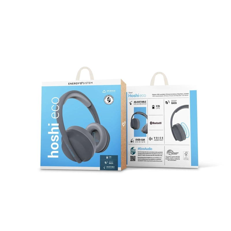 AUDÍFONOS ENERGY SISTEM HOSHI ECO LINE AUTONOMÍA 23H + ASSISTANT BLUETOOTH GRIS - 8