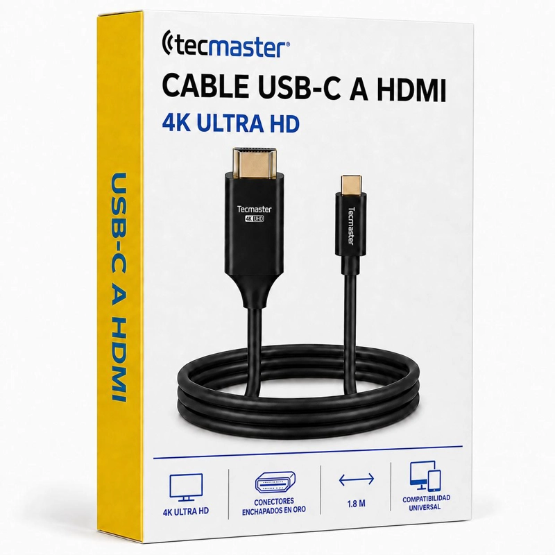 CABLE ALÁMBRICO TECMASTER HDMI TYPE-C 4K UHD 1.8M TM-100539 HIGH SPEED - 7