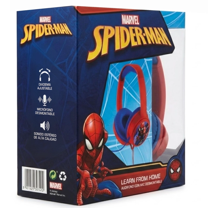 AUDÍFONOS MARVEL MANOS LIBRES LFH13044-NOC SPIDERMAN KIDS CONECTOR JACK 3.5MM - 6