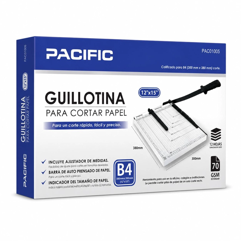 GUILLOTINA PROFESIONAL AUTO AFILABLE PACIFIC COLOR (300MM X 380MM) 11005 TAMAÑO A3 - 6