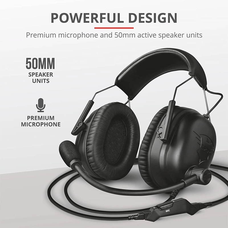 AUDÍFONOS TRUST SPORT GXT 444 WAYMAN CONDENSADOR MICRÓFONO - 7
