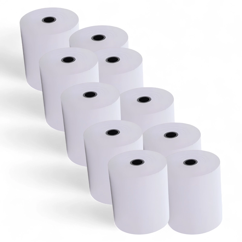PACK X 10 ROLLOS TÉRMICO OEM 80X80MM PREMIUM QUALITY 59G - 6