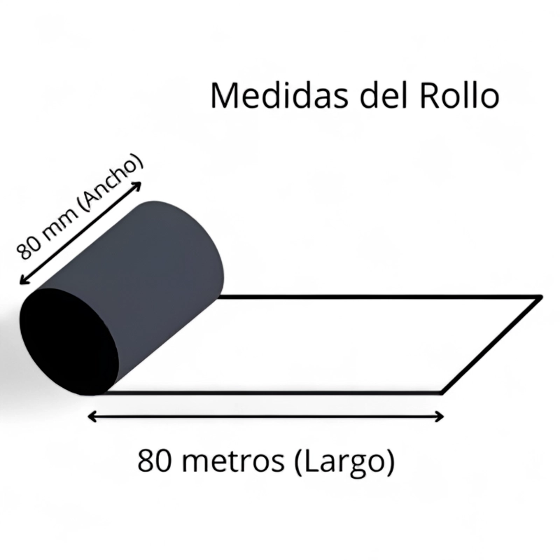 PACK X 10 ROLLOS TÉRMICO OEM 80X80MM PREMIUM QUALITY 59G - 7
