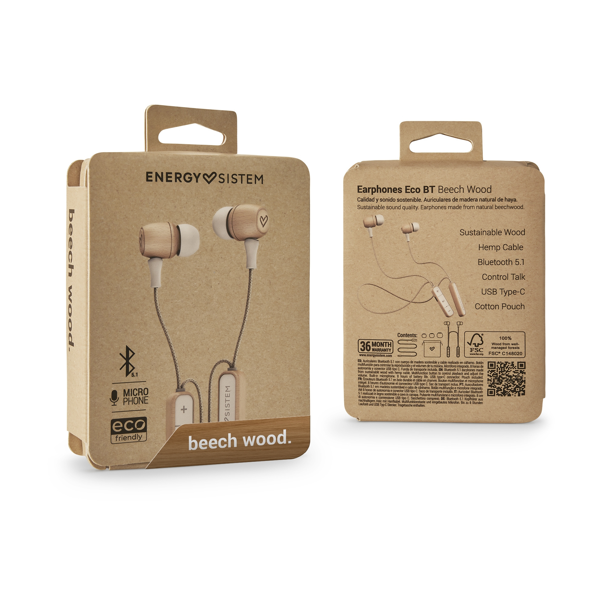 AUDÍFONOS ENERGY SISTEM 452392 MADERA ECO FRIENDLY BLUETOOTH - 7