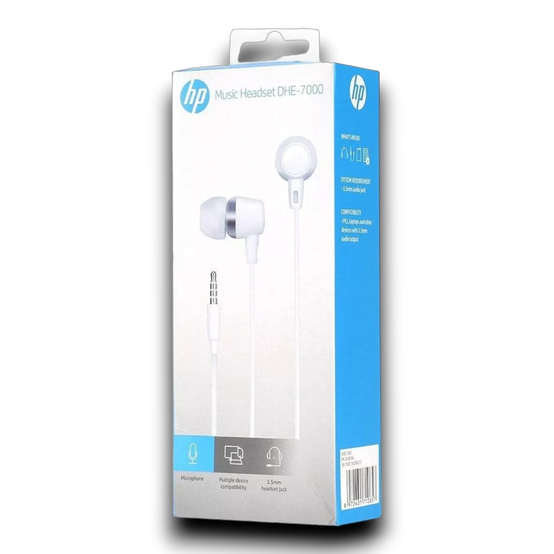 AUDÍFONOS HP IN EAR MANOS LIBRES DHE-7000W BLANCO - 8