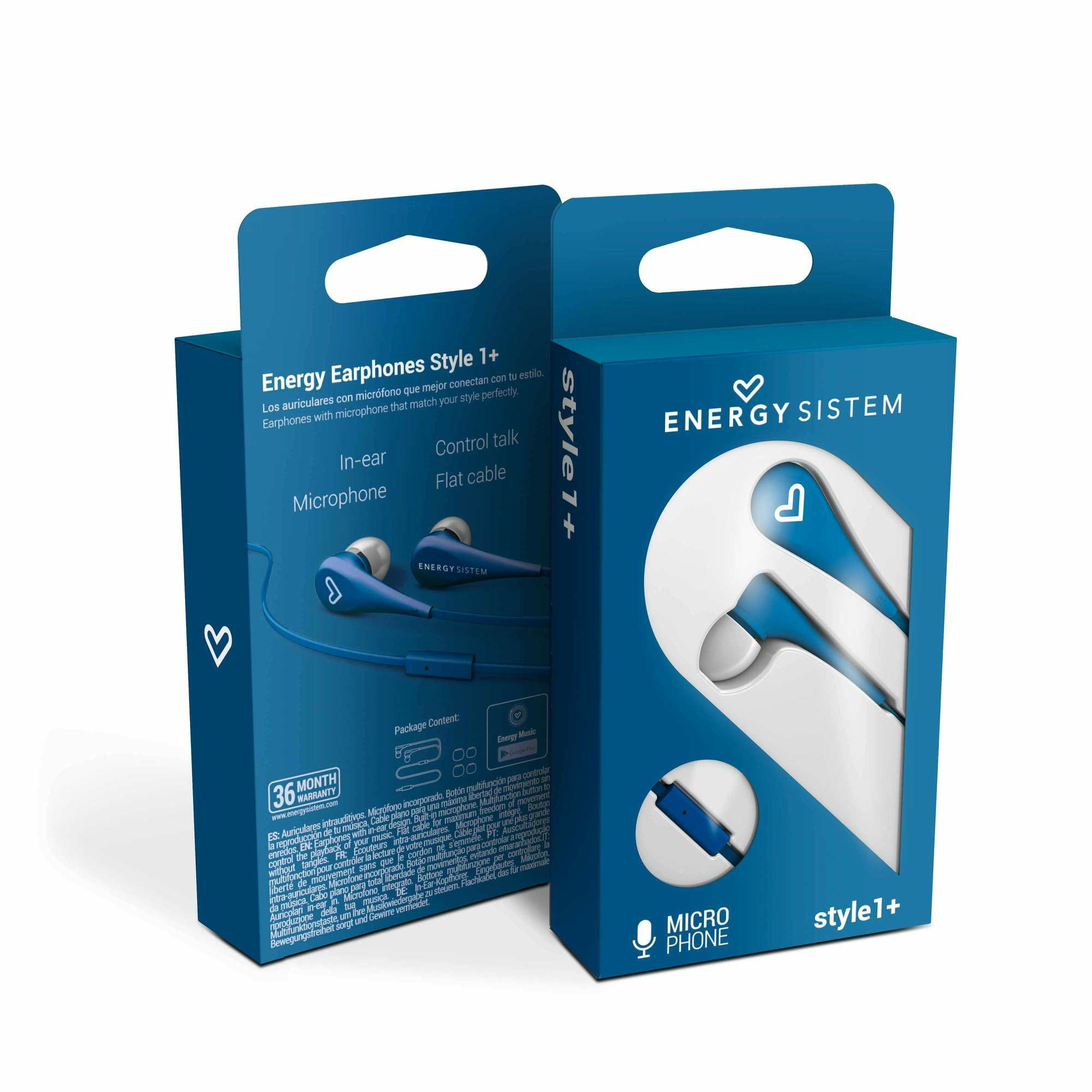 AUDÍFONOS ENERGY SISTEM 445981 EARPHONES STYLE 1+ AZUL MARINO MICRÓFONO - 6