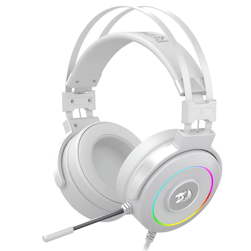 AUDÍFONOS REDRAGON H320W RGB USB LAMIA AUDIO 7.1 BLANCO INCLUYE SOPORTE - 2