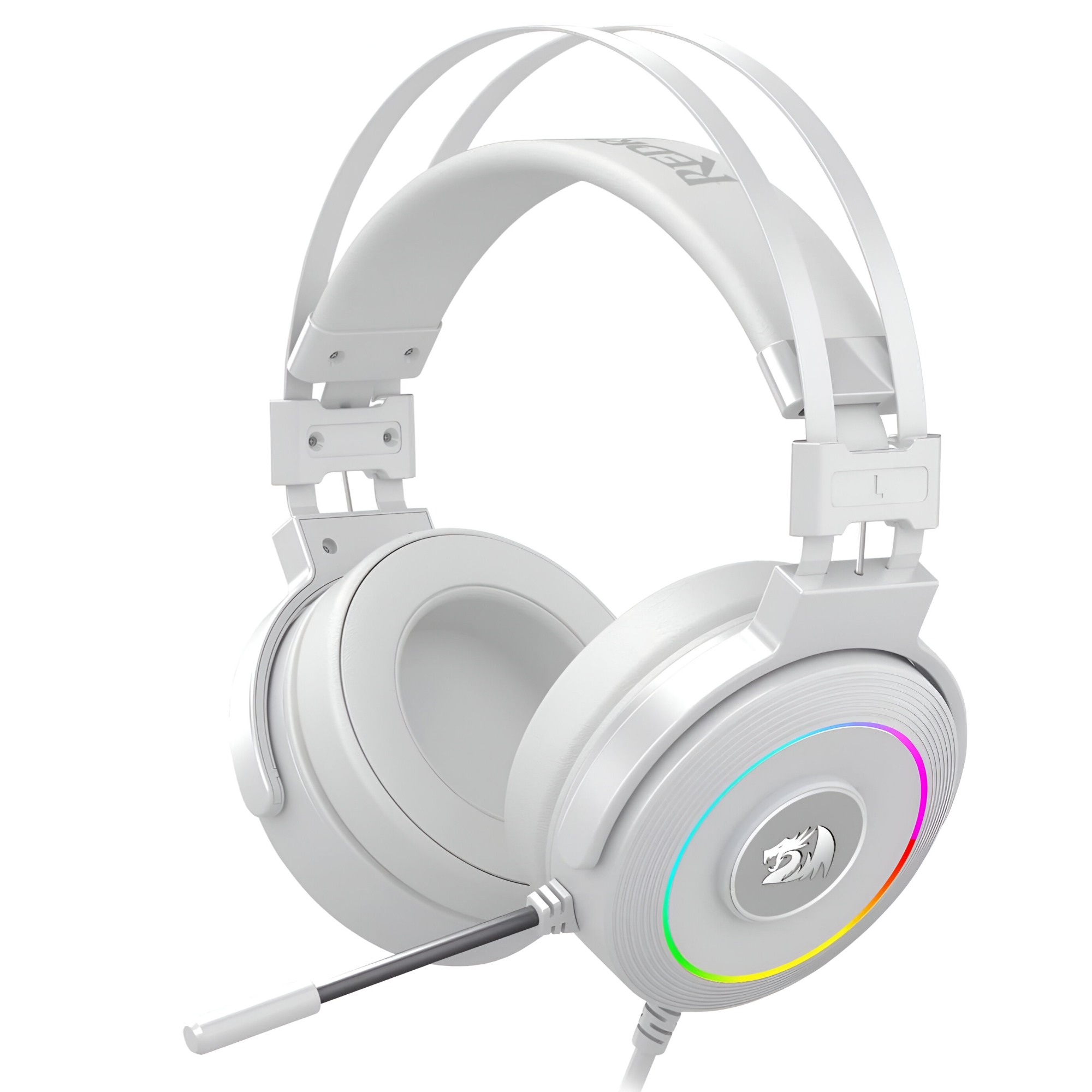 AUDÍFONOS REDRAGON H320W RGB USB LAMIA AUDIO 7.1 BLANCO INCLUYE SOPORTE - 2